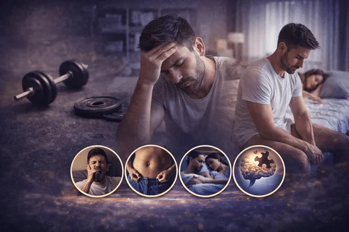 early signs of low testosterone such as fatigue and low energy